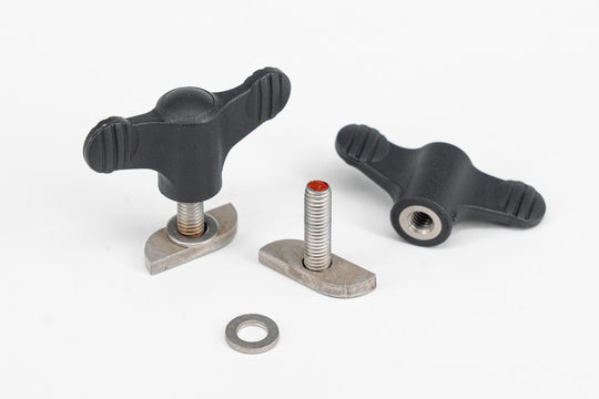 Wing screws including hammer head screw for C-rail